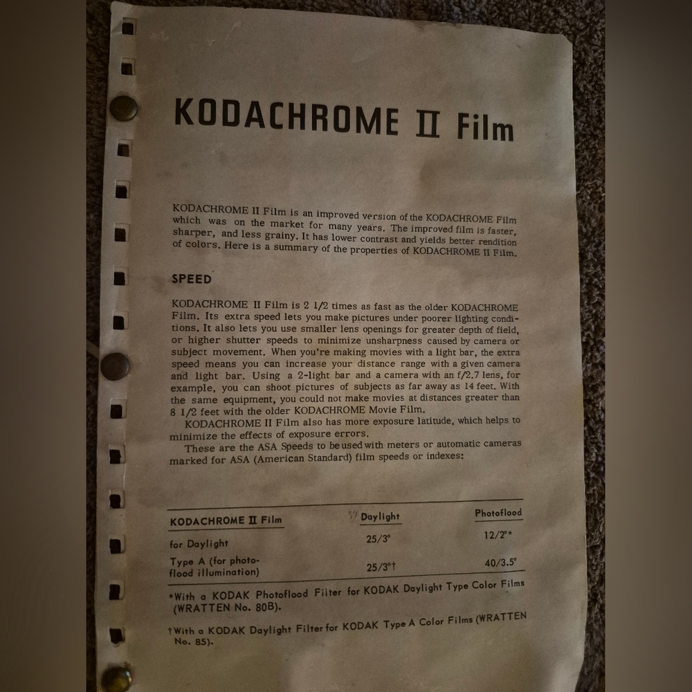 Kodak Kodachrome II Film